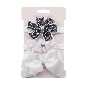 Pink Hair Elastic Bowknot Girls 3Pcs Kids