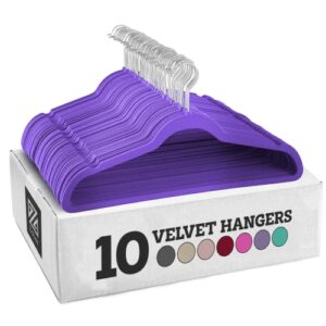 Zober Velvet Hangers 10 Pack – Purple